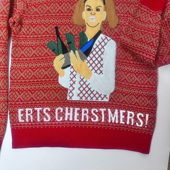 Unisex Ugly Christmas Sweater ERMAHGERD ERTS CHERSTMERS by Alex Stevens - Size M - Picture 9 of 15